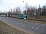 Самый новый вагон Новополоцка на перегоне между остановкой «Техникум» и трампарком